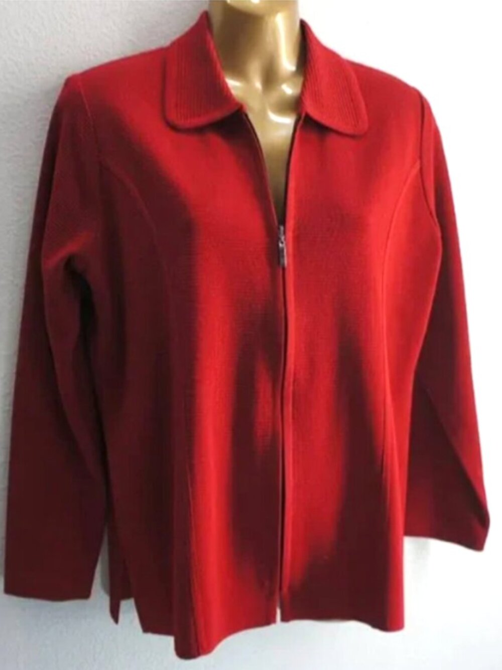 Exclusively Misook Burgundy Zip Cardigan Jacket size S  NWOT